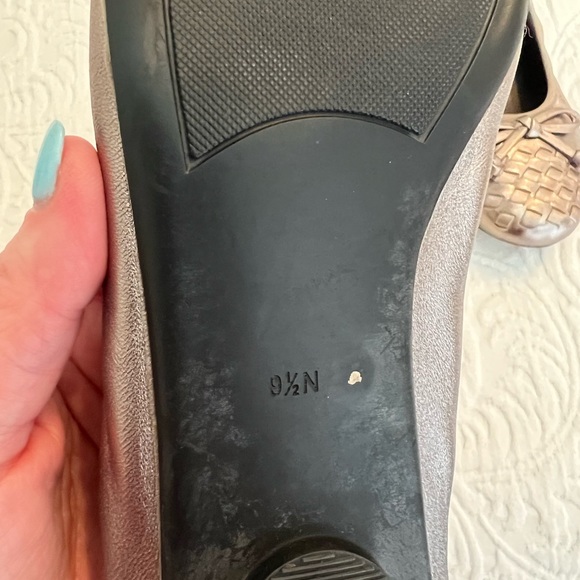 Vaneli Metallic Leather Ballet Flats with Woven Toe - Picture 5 of 6